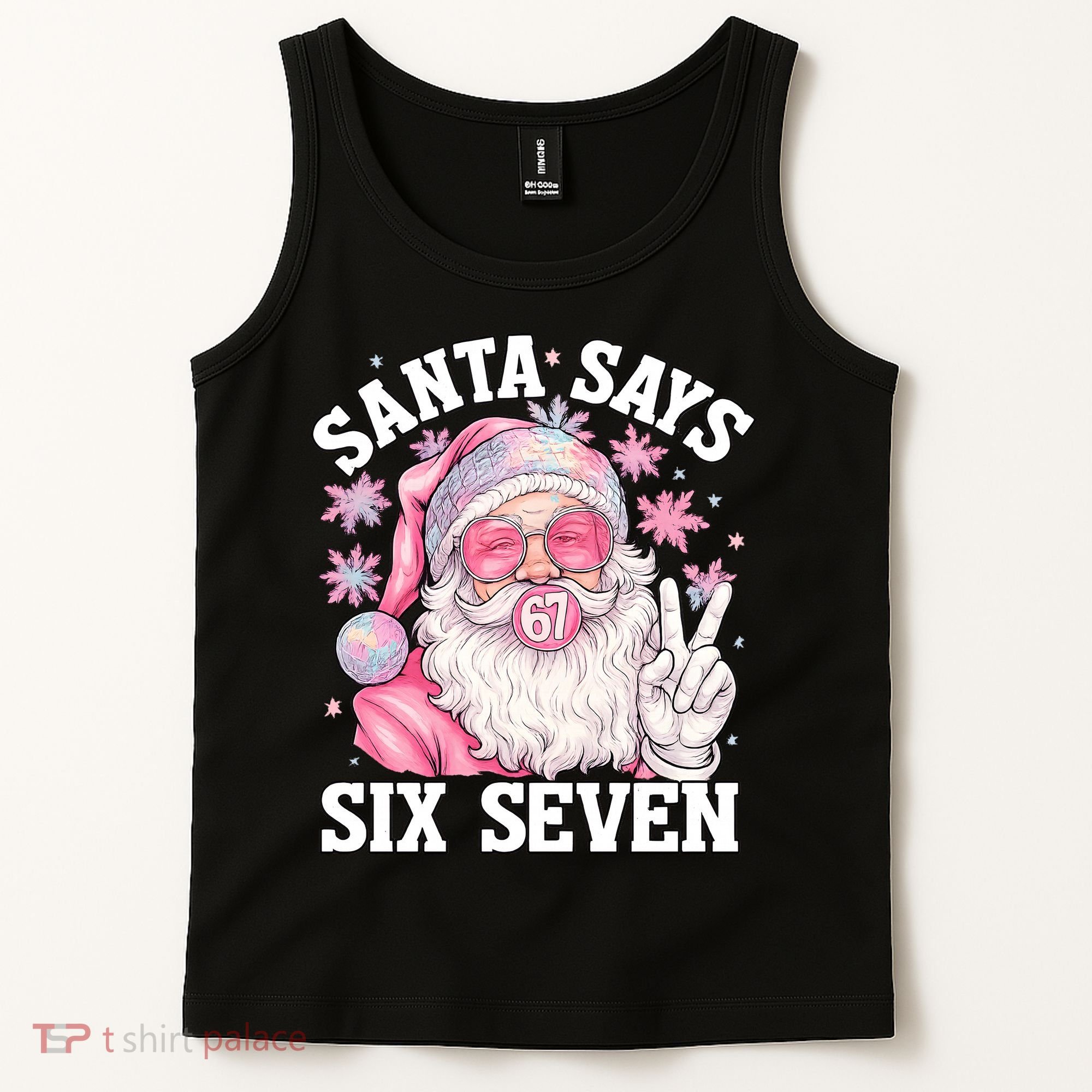 Funny Santa Says Six Seven Christmas 67 Meme Xmas Tank Top