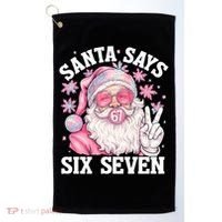 Funny Santa Says Six Seven Christmas 67 Meme Xmas Golf Towel thumb 0