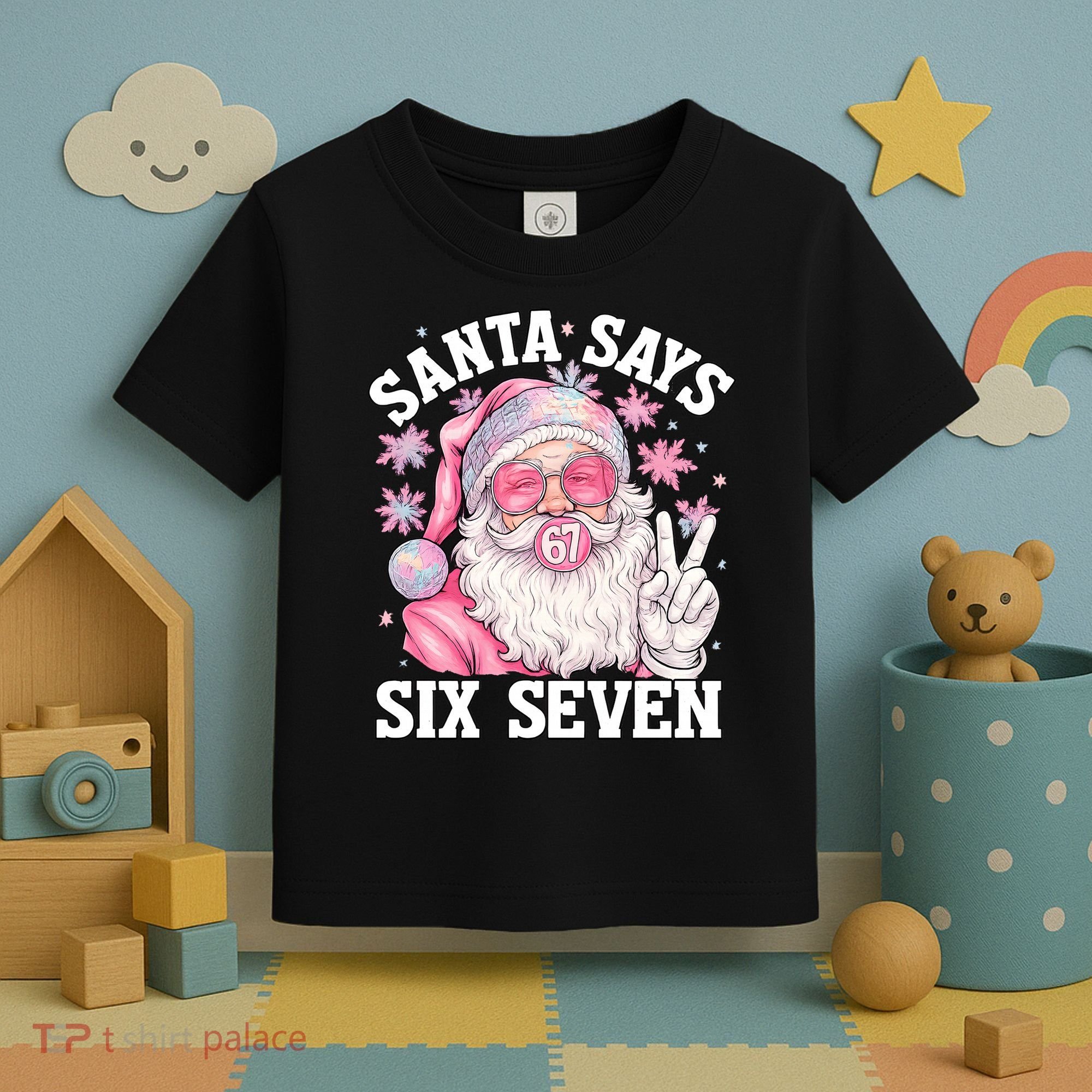 Funny Santa Says Six Seven Christmas 67 Meme Xmas Toddler T-Shirt