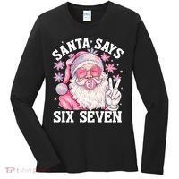 Funny Santa Says Six Seven Christmas 67 Meme Xmas Women's Long Sleeve Shirt thumb 0