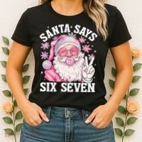 Funny Santa Says Six Seven Christmas 67 Meme Xmas Women's T-Shirt thumb 2