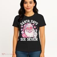 Funny Santa Says Six Seven Christmas 67 Meme Xmas Women's T-Shirt thumb 4