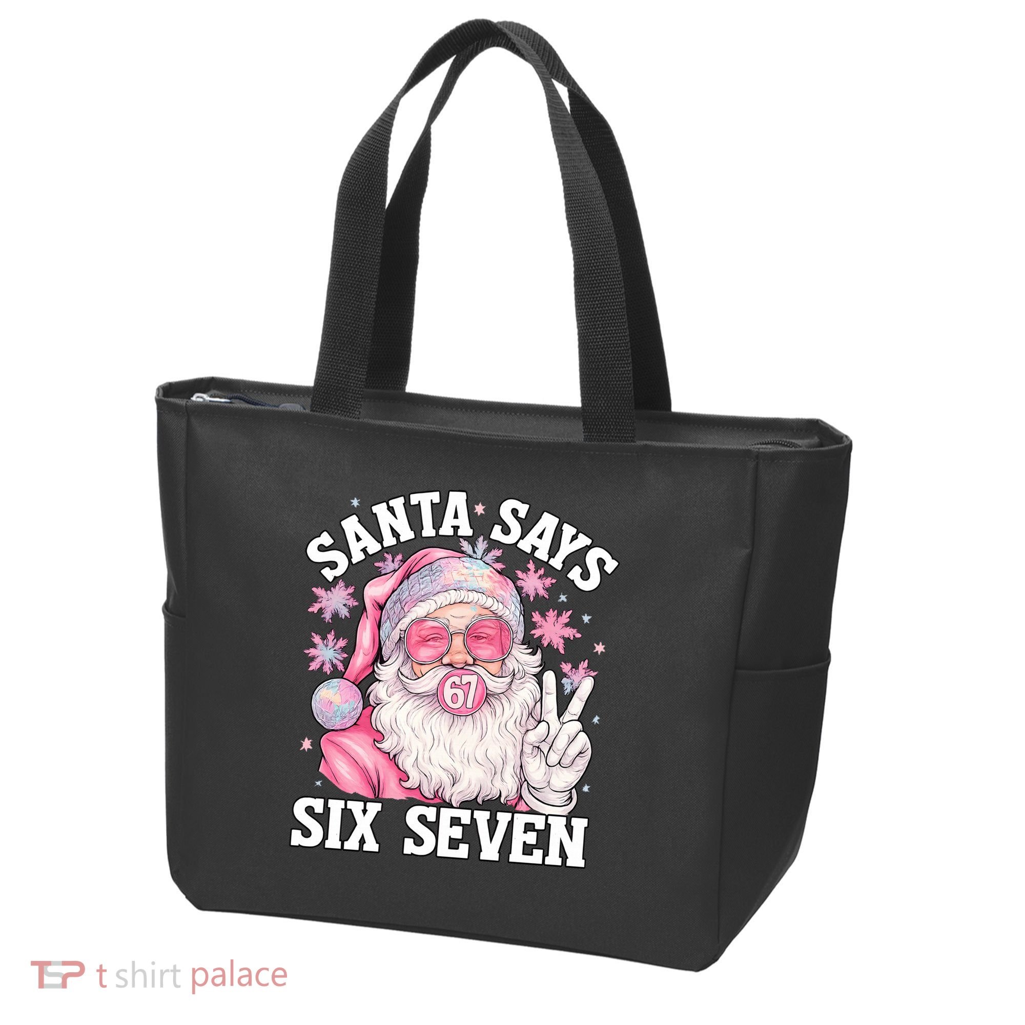 Funny Santa Says Six Seven Christmas 67 Meme Xmas Tote Bag