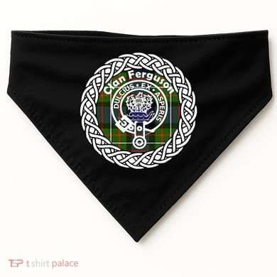 Ferguson Surname Scottish Clan Tartan Crest Badge USA-Made Doggie Bandana