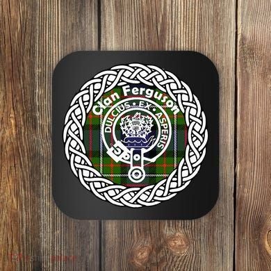 Ferguson Surname Scottish Clan Tartan Crest Badge Coaster