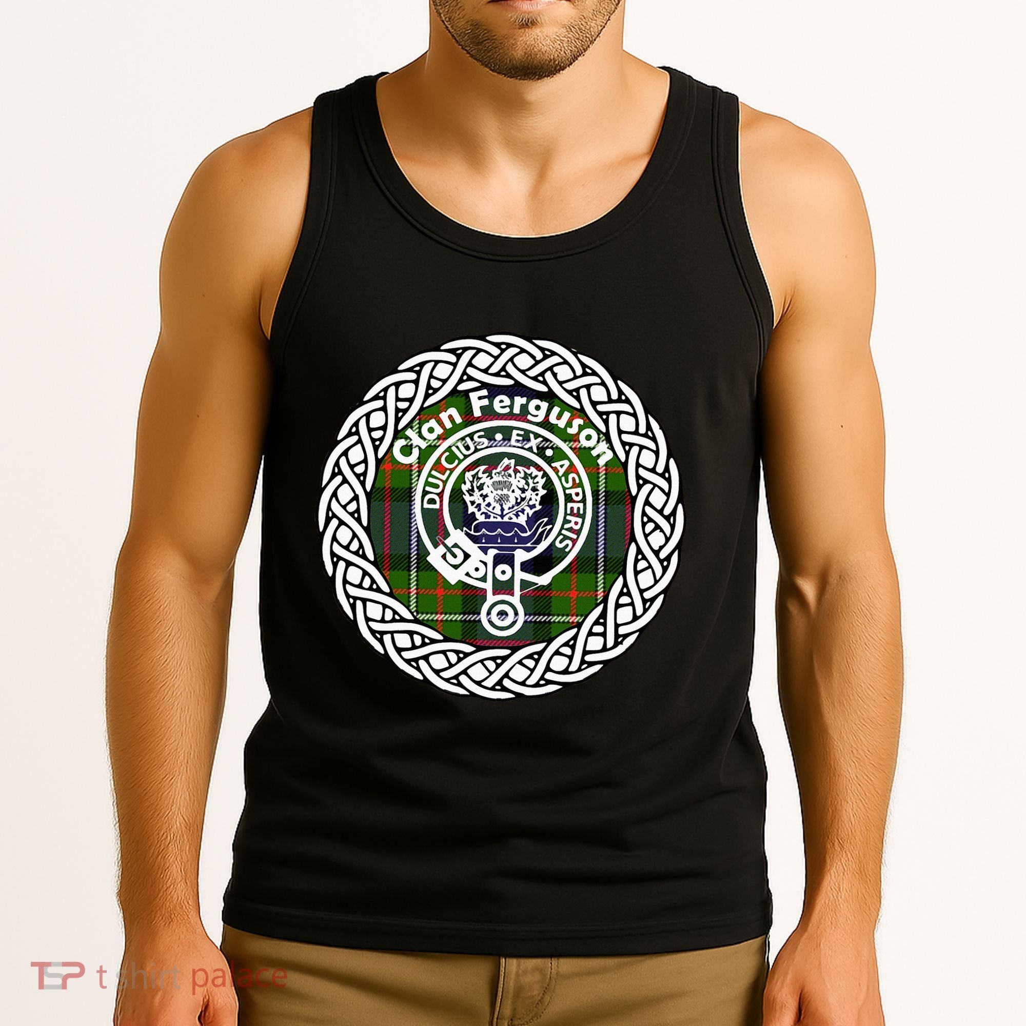Ferguson Surname Scottish Clan Tartan Crest Badge Tank Top