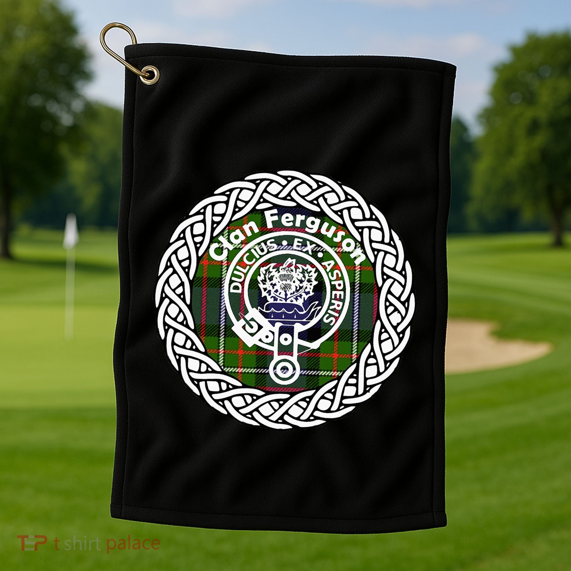 Ferguson Surname Scottish Clan Tartan Crest Badge Golf Towel