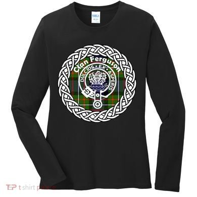 Ferguson Surname Scottish Clan Tartan Crest Badge Women's Long Sleeve Shirt