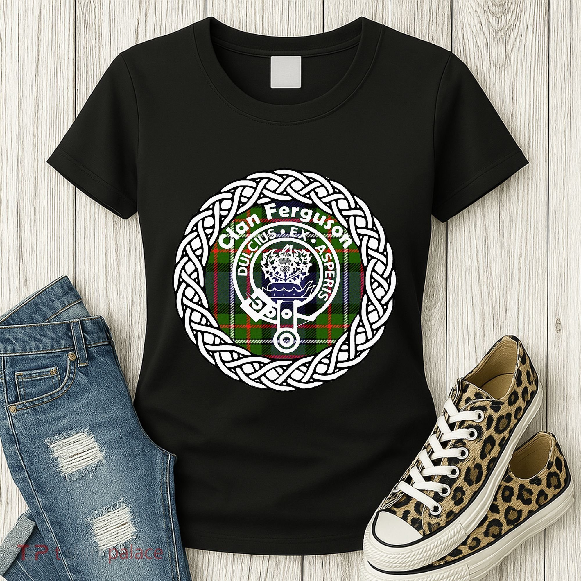 Ferguson Surname Scottish Clan Tartan Crest Badge Women's T-Shirt