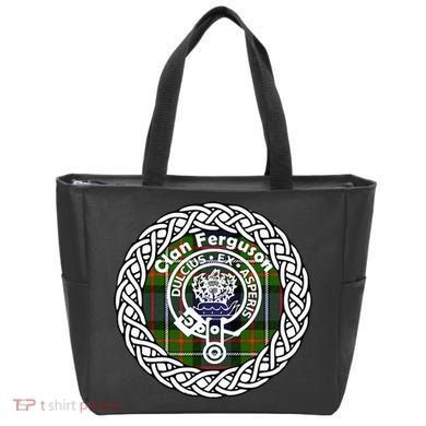 Ferguson Surname Scottish Clan Tartan Crest Badge Tote Bag