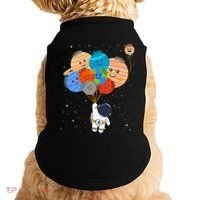 Funny Solar System Astronaut Holding Planet Balloons Pluto Doggie Tank thumb 0