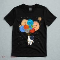 Funny Solar System Astronaut Holding Planet Balloons Pluto T-Shirt thumb 5