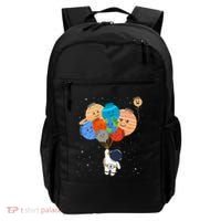 Funny Solar System Astronaut Holding Planet Balloons Pluto Backpack thumb 0