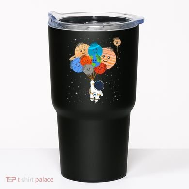Funny Solar System Astronaut Holding Planet Balloons Pluto Tumbler