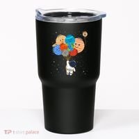 Funny Solar System Astronaut Holding Planet Balloons Pluto Tumbler thumb 0