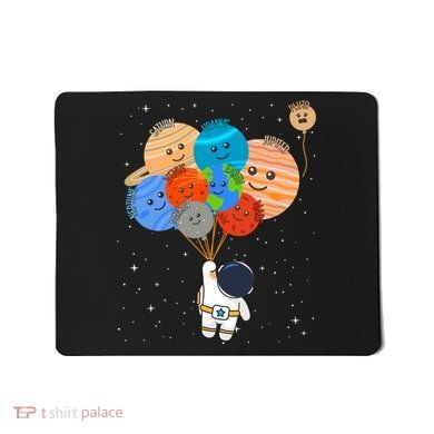 Funny Solar System Astronaut Holding Planet Balloons Pluto Mousepad