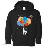 Funny Solar System Astronaut Holding Planet Balloons Pluto Toddler Hoodie thumb 0