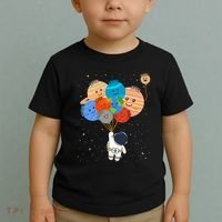 Funny Solar System Astronaut Holding Planet Balloons Pluto Toddler T-Shirt thumb 2
