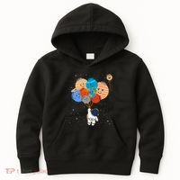 Funny Solar System Astronaut Holding Planet Balloons Pluto Kids Hoodie thumb 0