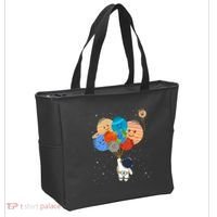 Funny Solar System Astronaut Holding Planet Balloons Pluto Tote Bag thumb 2