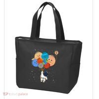 Funny Solar System Astronaut Holding Planet Balloons Pluto Tote Bag thumb 3