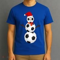 Funny Soccer Snow Christmas Xmas Soccer Lovers For Boys Funny Gift T-Shirt thumb 3