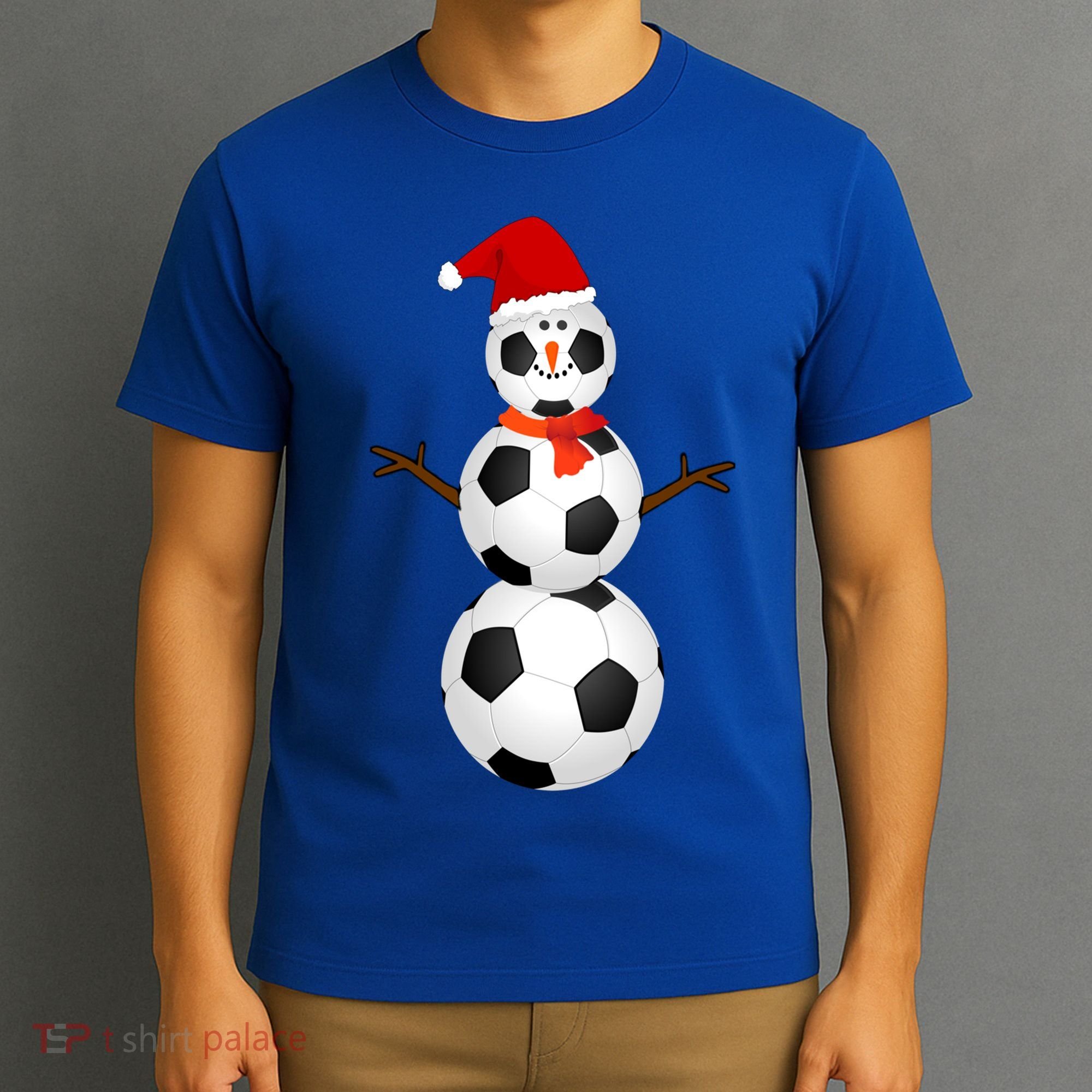 Funny Soccer Snow Christmas Xmas Soccer Lovers For Boys Funny Gift T-Shirt