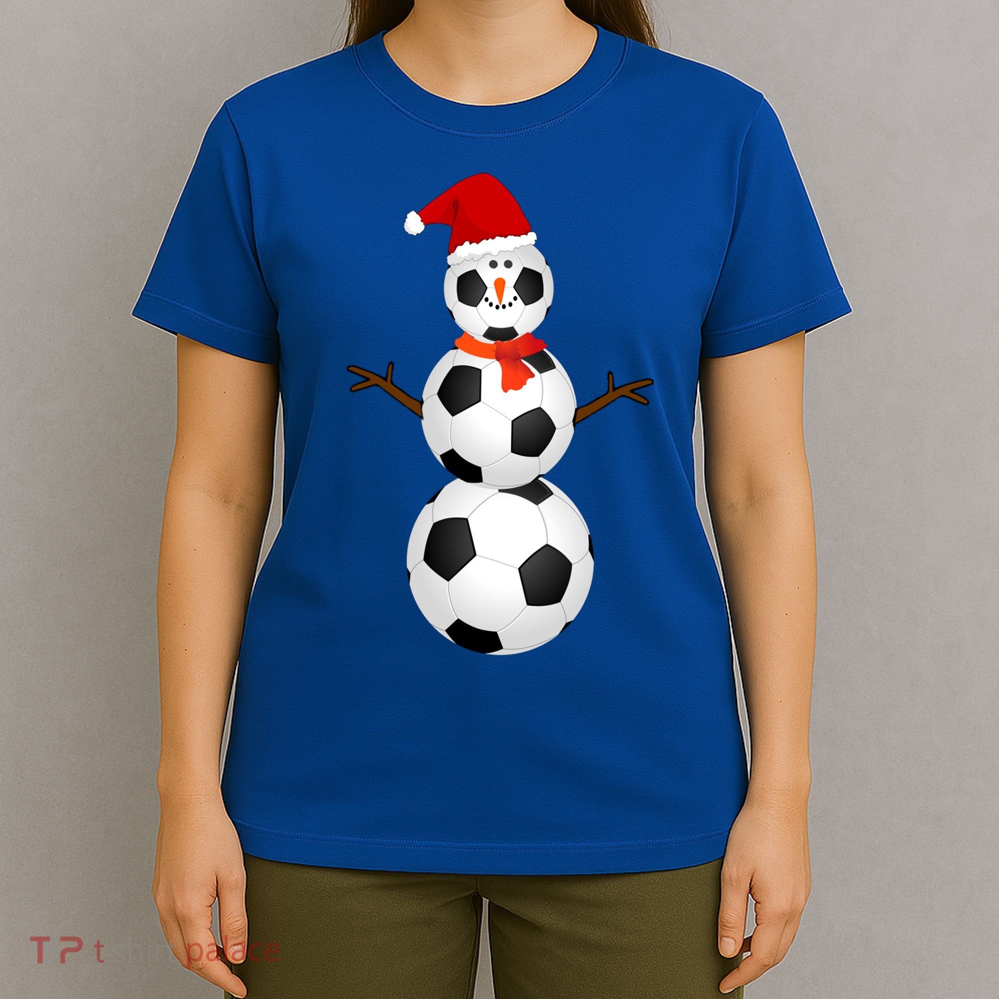 Funny Soccer Snow Christmas Xmas Soccer Lovers For Boys Funny Gift T-Shirt