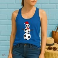 Funny Soccer Snow Christmas Xmas Soccer Lovers For Boys Funny Gift Women's Tank Top thumb 2