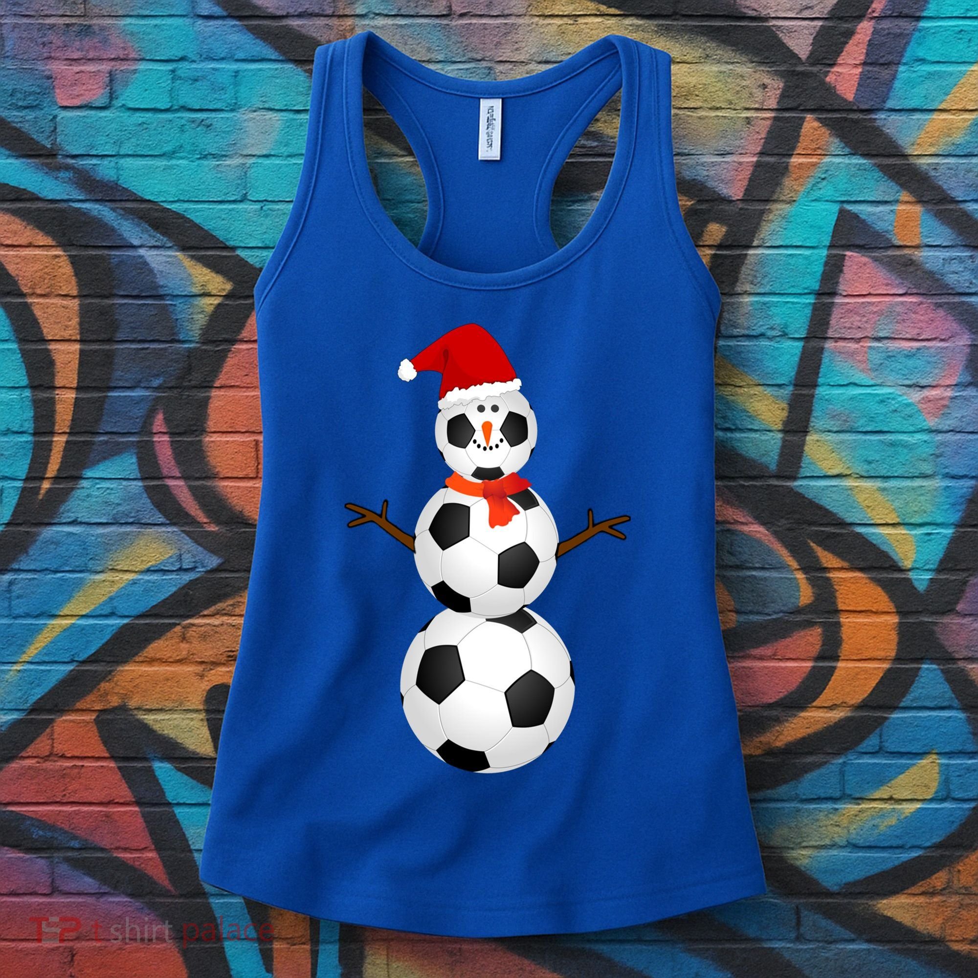 Funny Soccer Snow Christmas Xmas Soccer Lovers For Boys Funny Gift Women's Tank Top