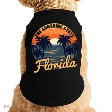Florida Sunset Throwback Design Classic Doggie Tank