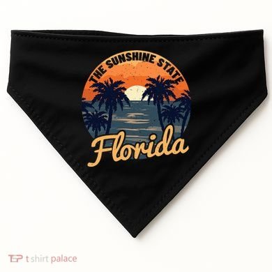 Florida Sunset Throwback Design Classic USA-Made Doggie Bandana