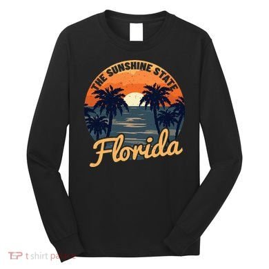 Florida Sunset Throwback Design Classic Long Sleeve Shirt