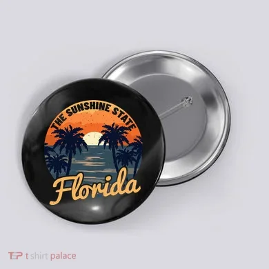 Florida Sunset Throwback Design Classic Button