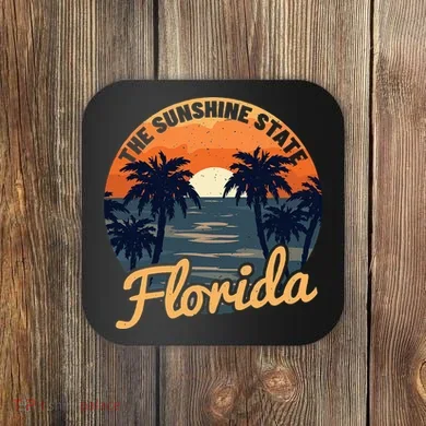 Florida Sunset Throwback Design Classic Coaster