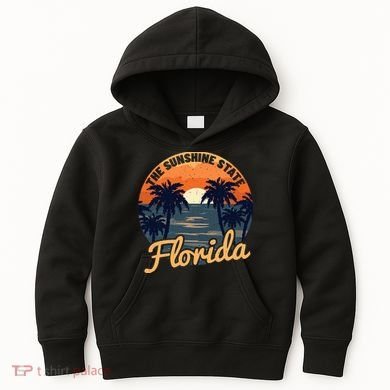 Florida Sunset Throwback Design Classic Kids Hoodie