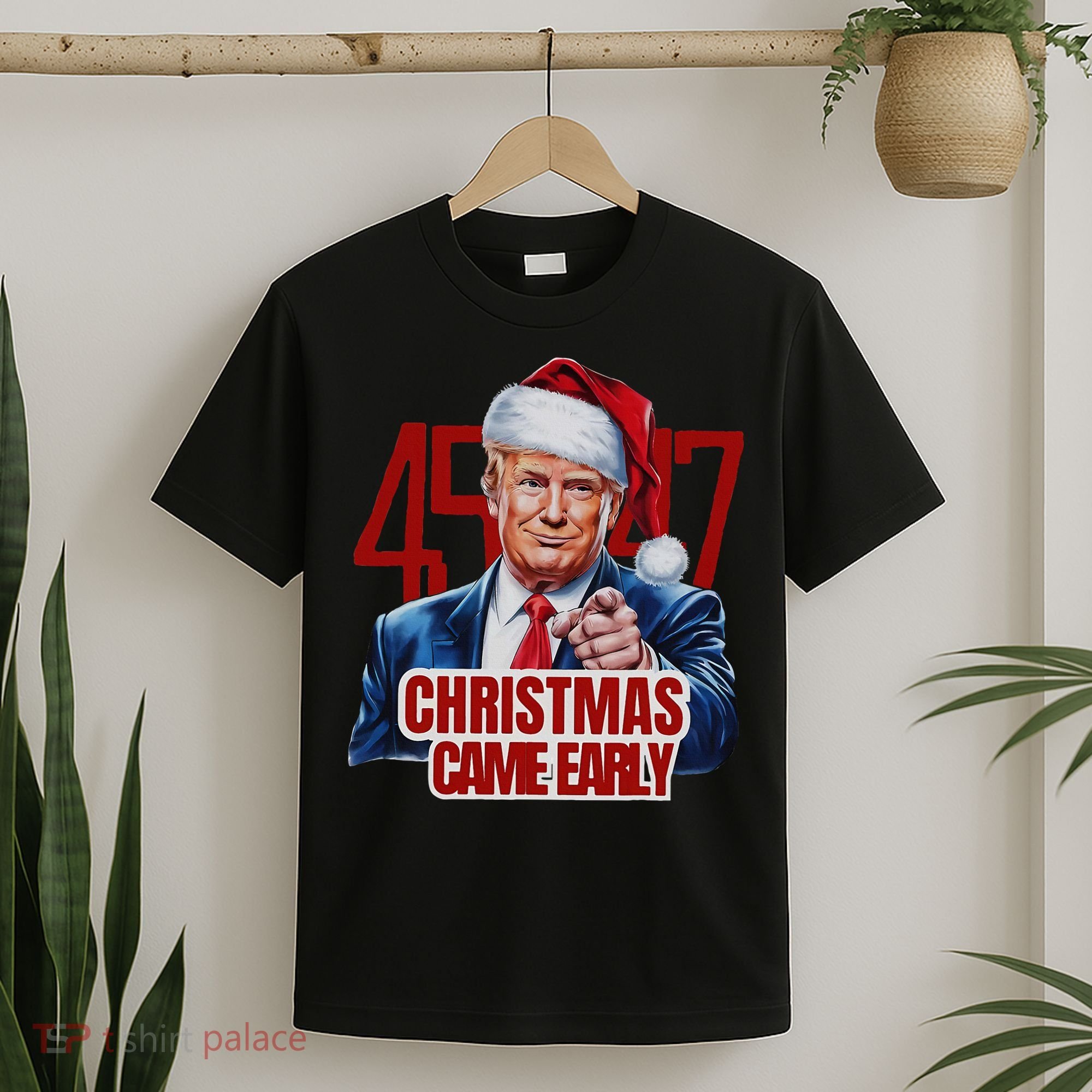 Funny Santa Trump Christmas Came Early 47th President Xmas T-Shirt