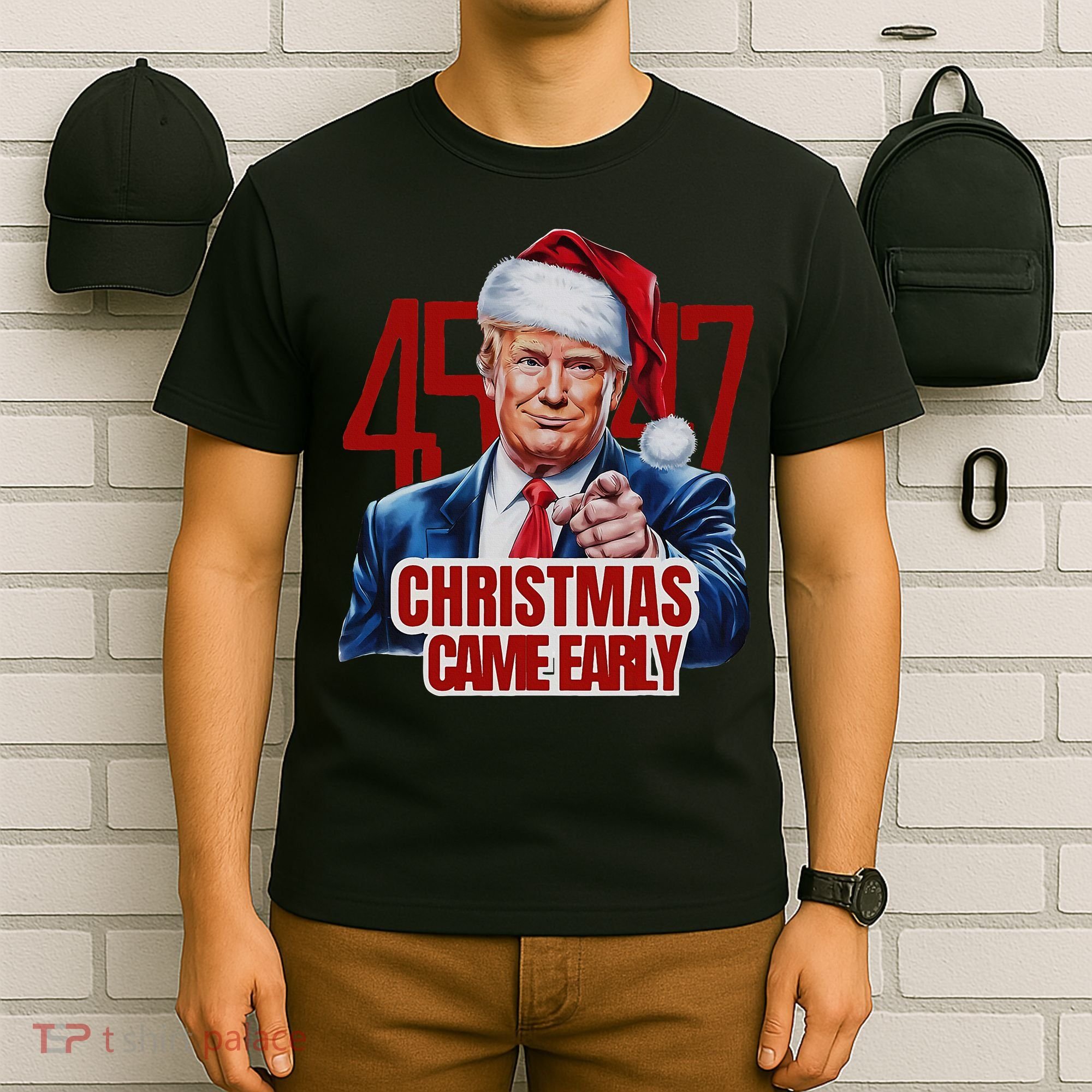 Funny Santa Trump Christmas Came Early 47th President Xmas T-Shirt