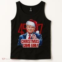 Funny Santa Trump Christmas Came Early 47th President Xmas Tank Top thumb 2