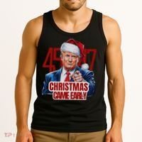 Funny Santa Trump Christmas Came Early 47th President Xmas Tank Top thumb 3