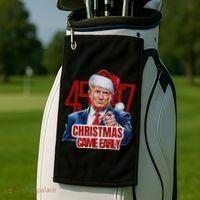 Funny Santa Trump Christmas Came Early 47th President Xmas Golf Towel thumb 2