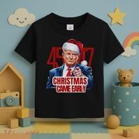 Funny Santa Trump Christmas Came Early 47th President Xmas Toddler T-Shirt thumb 3
