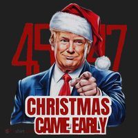 Funny Santa Trump Christmas Came Early 47th President Xmas Kids Long Sleeve Plaid Pajama Set thumb 2
