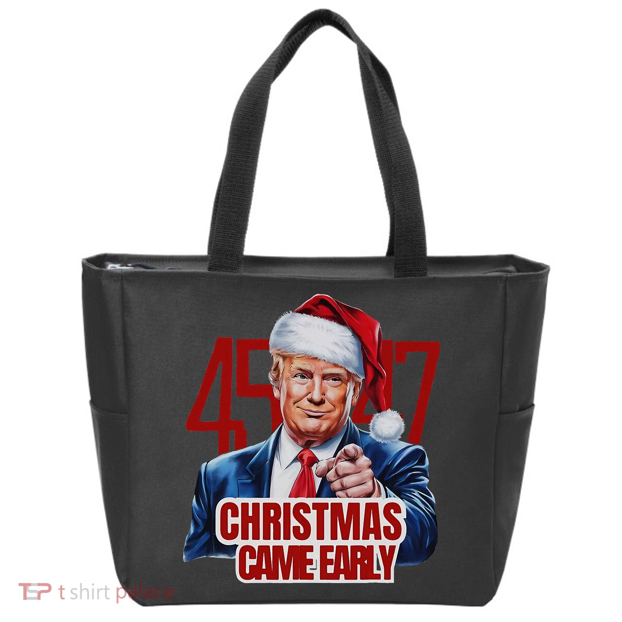 Funny Santa Trump Christmas Came Early 47th President Xmas Tote Bag