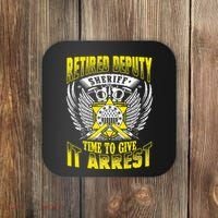 Funny Sheriff T Retired Deputy Sheriff Coaster thumb 0