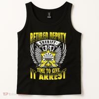 Funny Sheriff T Retired Deputy Sheriff Tank Top thumb 2
