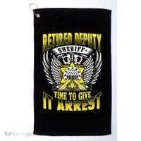 Funny Sheriff T Retired Deputy Sheriff Golf Towel thumb 0