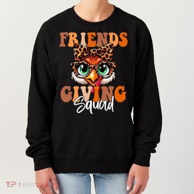 Friends Squad Thanksgiving Turkey Face Leopard Women's Sweatshirt