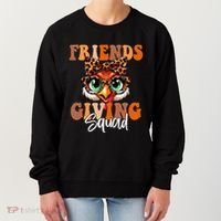 Friends Squad Thanksgiving Turkey Face Leopard Women's Sweatshirt thumb 0