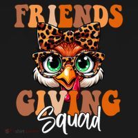 Friends Squad Thanksgiving Turkey Face Leopard Doggie Tank thumb 4
